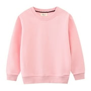 Boy's Sweatshirt Plain Crewneck Versatile Pullover Top Casual Basic Sweatshirts